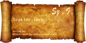 Szatler Imre névjegykártya