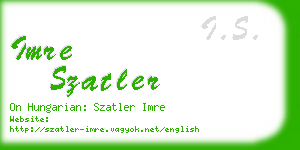 imre szatler business card
